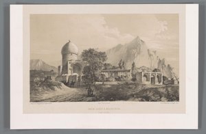 イラク・イ・アジャムのイマームザデ・コミジャンの眺め Imâm Zadeh à Koumichâh (Iraq Adjemi) (オブジェクトのタイトル) ペルシャの風景（シリーズタイトル） ペルセ・モダン（シリーズタイトル） 作： Eugene Flandin