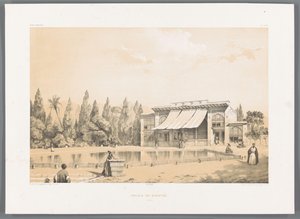 シラーズのウェルバーグ宮殿 Palais de Bagh-Nô (オブジェクトのタイトル) ペルシャの風景（シリーズタイトル） ペルセ・モダン（シリーズタイトル） 作： Eugene Flandin
