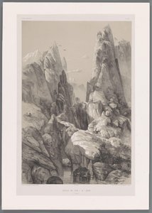 イランのKuh-e Pir Zan山の峡谷 Défilé de Pir-a-Zan (Fars) (オブジェクトのタイトル) ペルシャの風景（シリーズタイトル） ペルセ・モダン（シリーズタイトル） 作： Eugene Flandin
