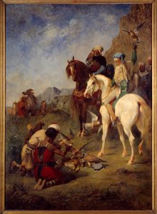 アルジェリアの鷹狩り：キュールウジェーヌ・フロマンタン（1820-1876）の作品 作： Eugène Fromentin