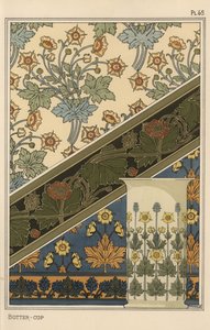 アールヌーボー柄のキンポウゲを壁紙や花瓶に 作： Eugene Grasset