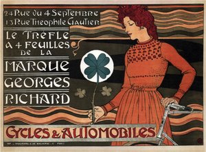 自転車と車ジョルジュリチャード、1899年 作： Eugene Grasset