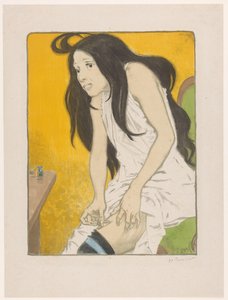 モルヒネ中毒の女性 ラ・モルフィノマネ 作： Eugene Grasset