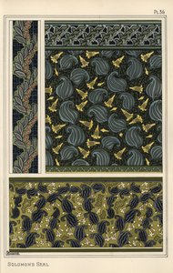 ソロモンアザラシ（Polygonatum multiflorum）を壁紙やボーダー、布地のデザインモチーフに 作： Eugene Grasset