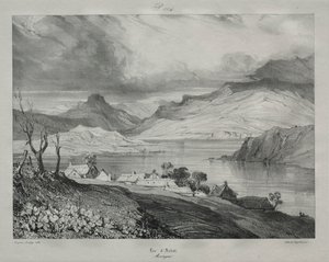 オーヴェルニュ：Lac dAidat、オーヴェルニュ、1831年。 作： Eugene Isabey