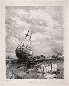 シックス・マリーンズ：干潮、1833年。 作： Eugene Isabey