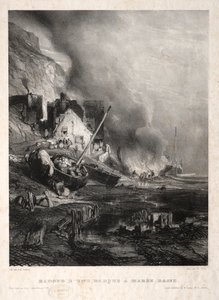 シックス・マリーンズ：干潮時の船の補修、1833年。
