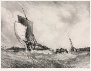 海兵隊員 6 名: 港に戻る 作： Eugene Isabey