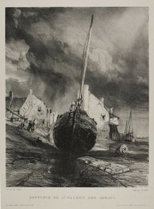 St. Valéry-sur-Somme の記念品、Six Marines のプレート 3 作： Eugene Isabey