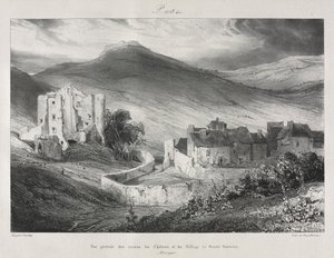 古いフランスの絵のようにロマンチックな旅、オーヴェルニュ...、1831年。 作： Eugene Isabey