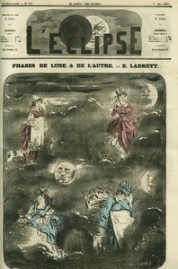 ムーンフェイズとその他、女性の 4 つの社会的カテゴリーを表す 4 つの月の満ち欠け。 E. Ladreyt 著「L