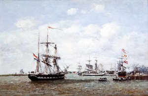 Antwerp, The Port 作： Eugene Louis Boudin