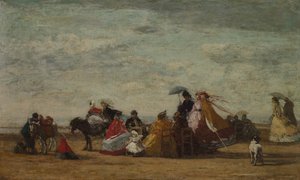 ビーチシーン、c。 1865-1867。 作： Eugene Louis Boudin