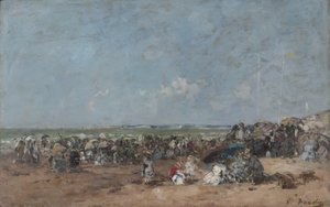 トルビルのビーチシーン、1870年から74年頃 作： Eugene Louis Boudin