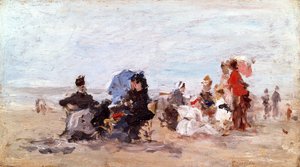 1874年頃、ドーヴィル近くのビーチ