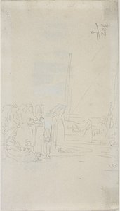 海辺のブルトン女性 作： Eugene Louis Boudin