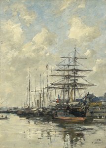 ボート盆地、ドーヴィル、1887 作： Eugene Louis Boudin