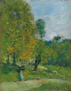 フェルヴァケの庭、1872 作： Eugene Louis Boudin