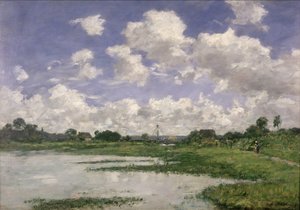 風景、トゥーク川、1891 作： Eugene Louis Boudin