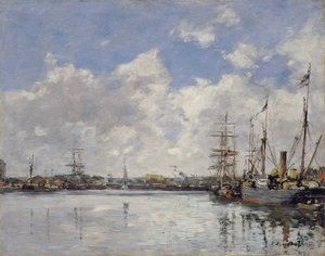 ルアーブル、港、1884 作： Eugene Louis Boudin