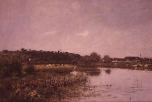 トゥークのほとりで 作： Eugene Louis Boudin