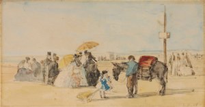 浜辺、1866 作： Eugene Louis Boudin
