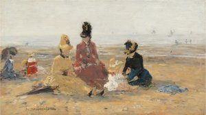 浜辺で、トルヴィル、1887年。