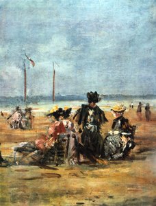 浜辺、詳細、1880 作： Eugene Louis Boudin
