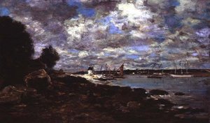 プルーガステル・ダウラス（油彩・キャンバス 作： Eugene Louis Boudin