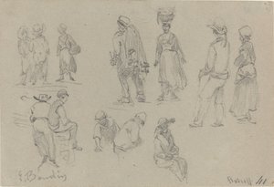 地方の人物、19世紀後半。 作： Eugene Louis Boudin