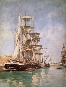 帆船（油彩・キャンバス） 作： Eugene Louis Boudin