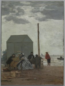 ドーヴィルのビーチ、1864年。 作： Eugene Louis Boudin