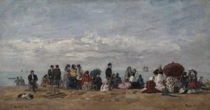 トゥルーヴィルのビーチ、1871 作： Eugene Louis Boudin