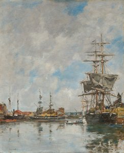 ドーヴィルのドック、1891年。 作： Eugene Louis Boudin
