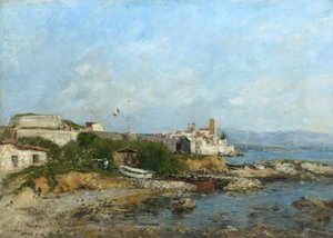 1893年フランス、アンティーブの要塞 作： Eugene Louis Boudin