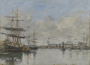 ルアーブルの港、1885-90年 作： Eugene Louis Boudin