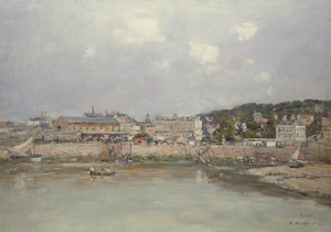 トルヴィルの港、1884 作： Eugene Louis Boudin