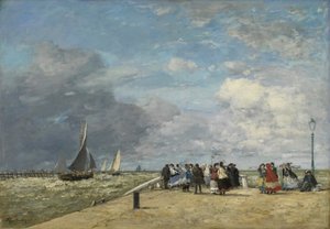 トゥルーヴィルの桟橋 作： Eugene Louis Boudin