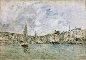 オンフルールの港、1896年 作： Eugene Louis Boudin