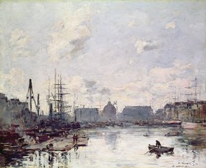 貿易港、ルアーブル、1892 作： Eugene Louis Boudin