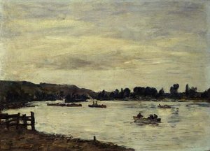 ルーアン付近のセーヌ川 作： Eugene Louis Boudin