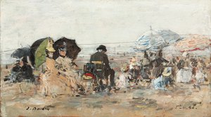 トルヴィル、ビーチのシーン。トゥルーヴィル、ビーチシーン、1886 作： Eugene Louis Boudin