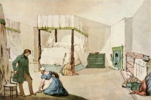 「旅館の寝室」、1830年、1943年。 作： Eugene Louis Lami
