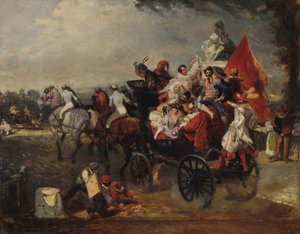 カーニバルシーン、コンコルド広場、1834年。 作： Eugene Louis Lami