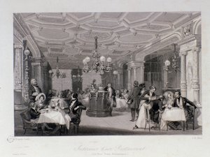 パリのパレ・ロワイヤルの近くにあるレストラン「Les trois freres provencaux」の内部の様子。ユージン・ルイ・ラミ（1800-1890）によるエングレーヴィング 1843年 個人蔵