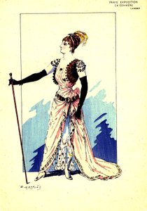ゴシップ」劇の衣装。1889年（エングレーヴィング）