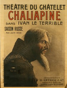 シャトレ劇場での「ロシアの季節」のポスター、1909 年 作： Eugene Verneau