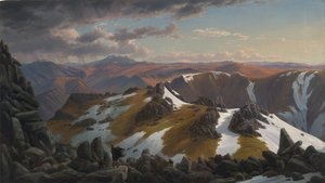 コシチューコ山の北の頂上からの北東の眺め、1863 作： Eugene von Guérard