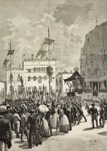 初代イタリア国王ヴィクトル エマヌエル 2 世 (1820-1878) の記念碑の除幕