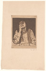 読書マン 作： Eugène Bejot (signed by artist)